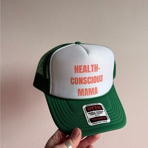 OTTO Green and White Trucker Hat with Text